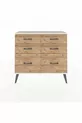 Commode Arges 6 tiroirs Anthracite-Gris pierre / Pin