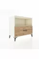 Commode Hyperion à une étagère et un tiroir, Pierre de lune - Pin