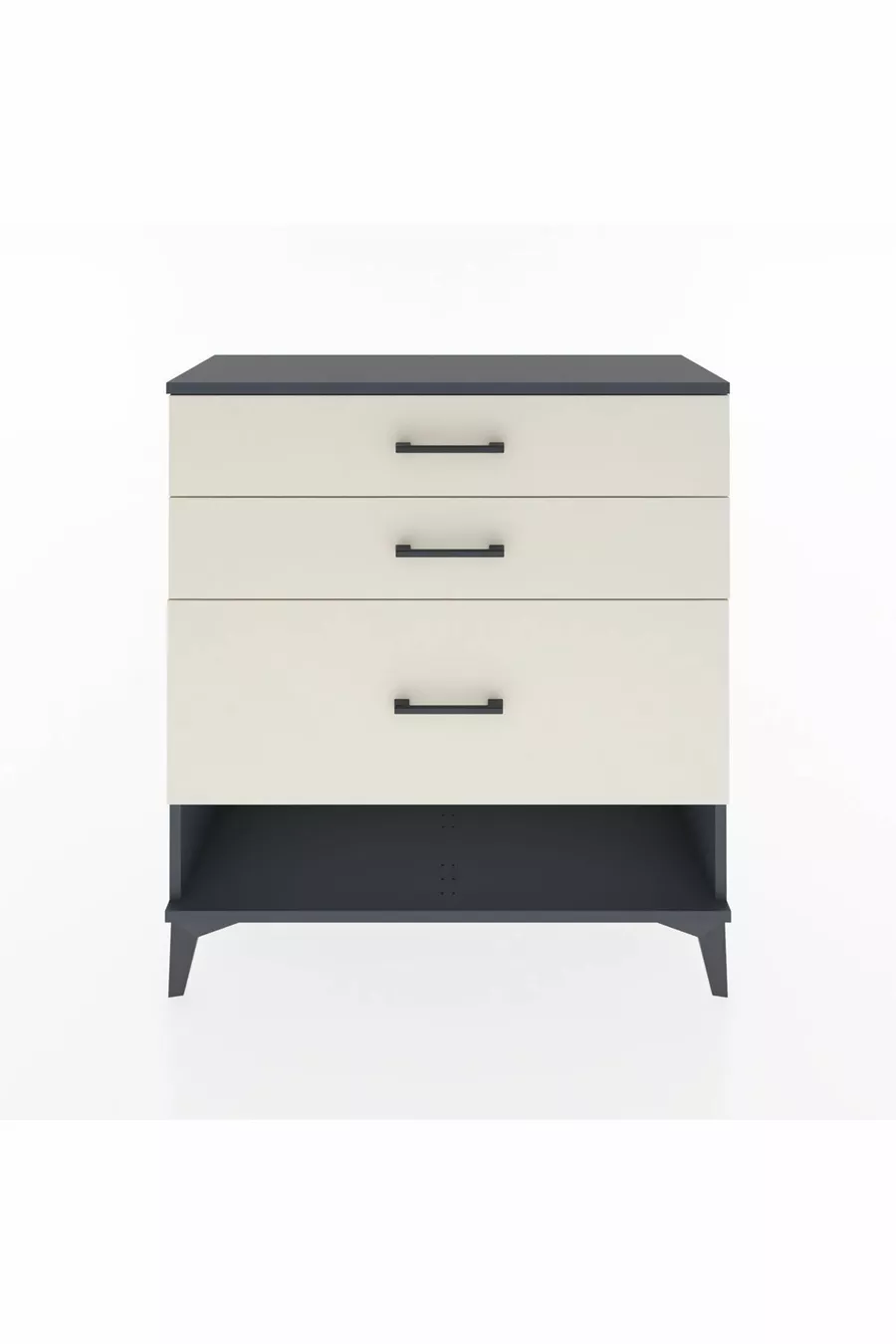Commode Arges 3 tiroirs Anthracite-Pierres de lune