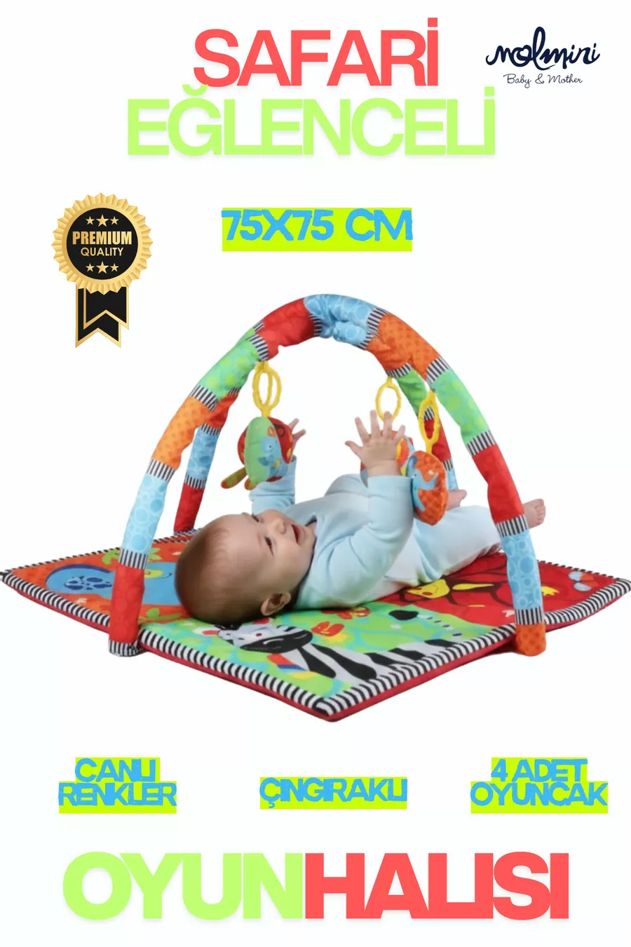 Tapis de jeu avec coussin et jouets pour bébé 