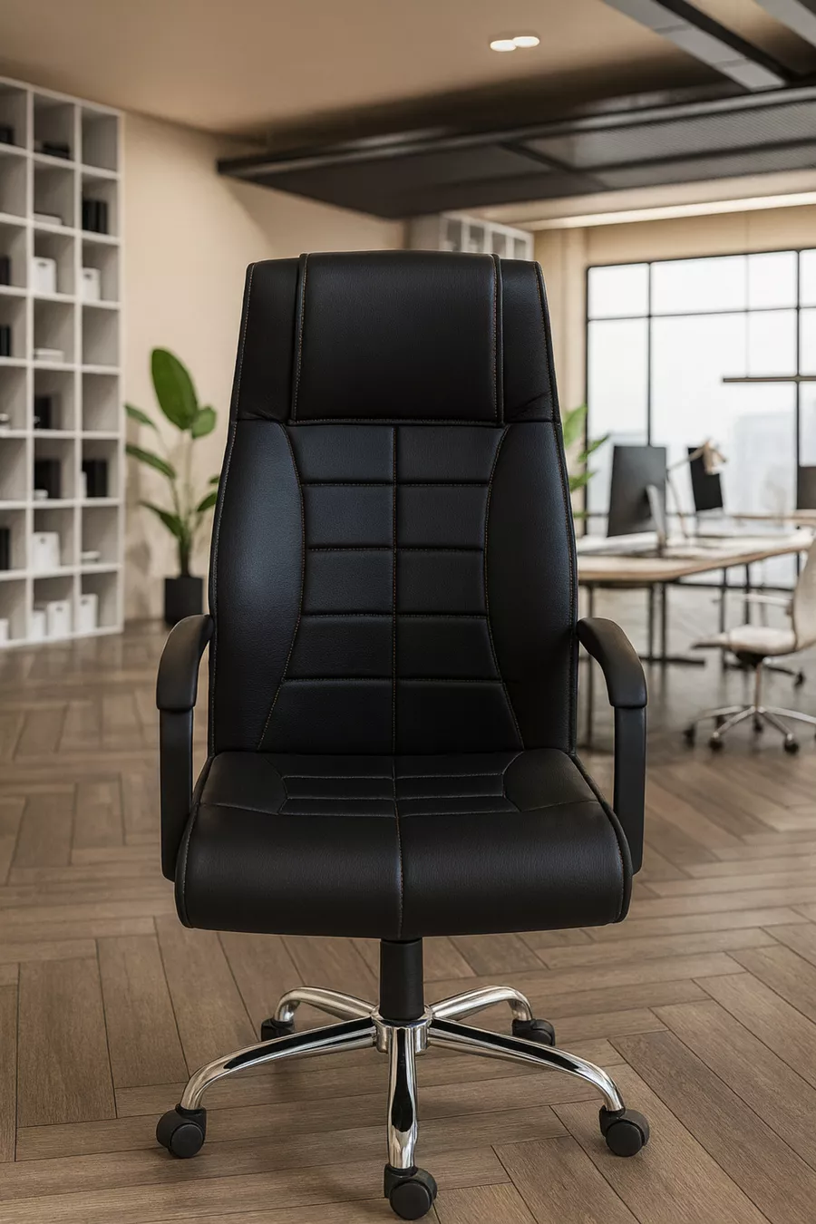 Chaise de bureau confortable à dossier haut ergonomique