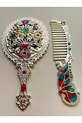 Ensemble Miroir et Peigne, Métal-Boîte-Cadeau, Brosse à Cheveux avec Miroir de  cm