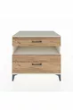 Commode Kronos avec une étagère et 2 tiroirs, Pierre de Lune-Pin