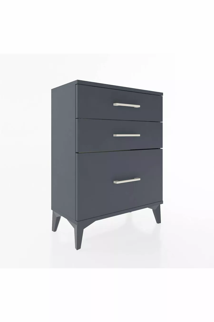 Chevet Arges 3 tiroirs Anthracite-Anthracite