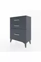 Chevet Arges 3 tiroirs Anthracite-Anthracite