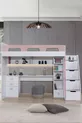 Lit superposé, bureau et bibliothèque Troya - Rose