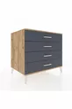 Commode Kronos à 4 tiroirs Pin-Anthracite