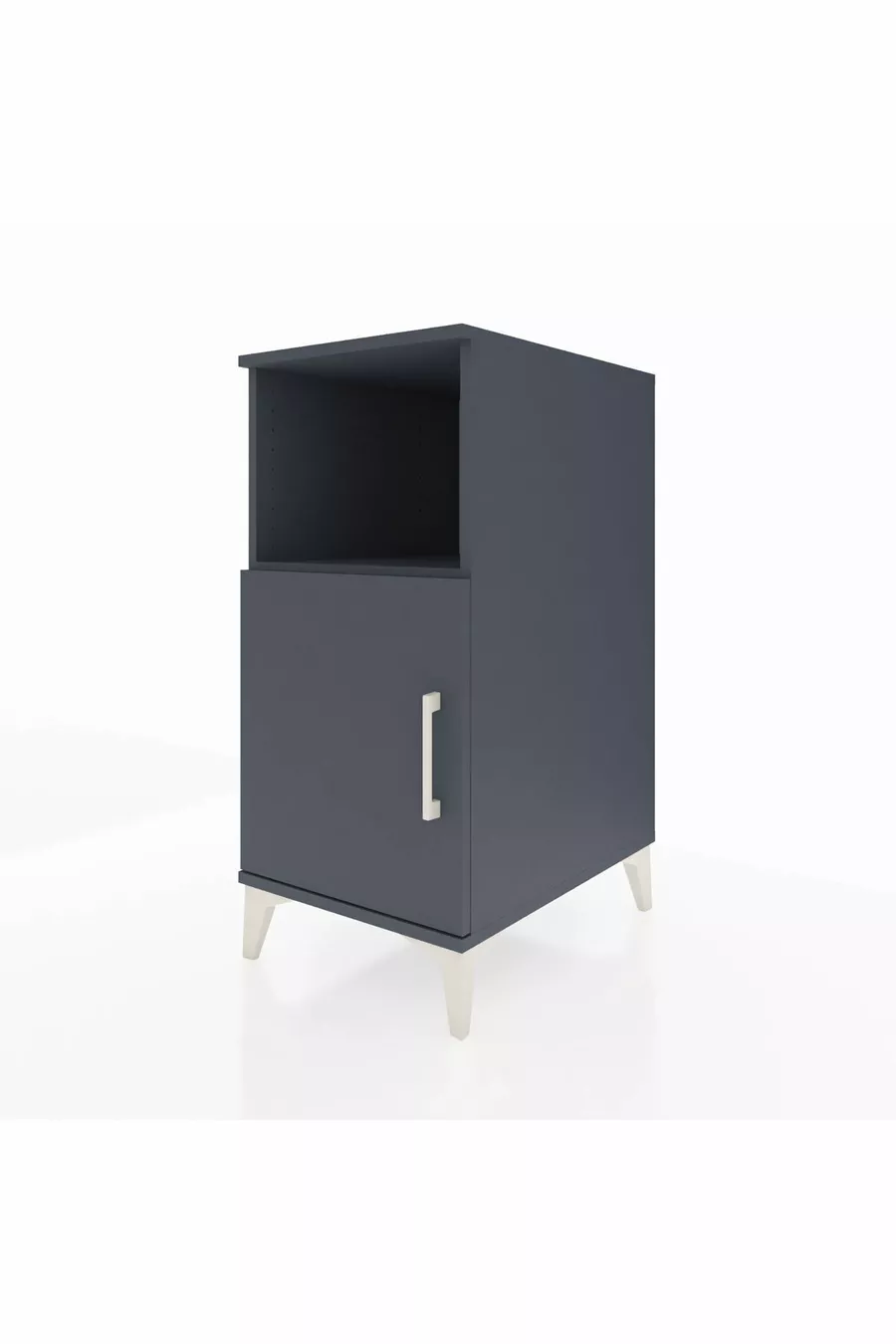 Table de chevet Kronos à 2 étagères avec 1 porte Anthracite-Anthracite