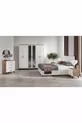Ensemble de chambre à coucher complet en MDF Sport avec 6 portes, pin atlantic-blanc (avec sommier)