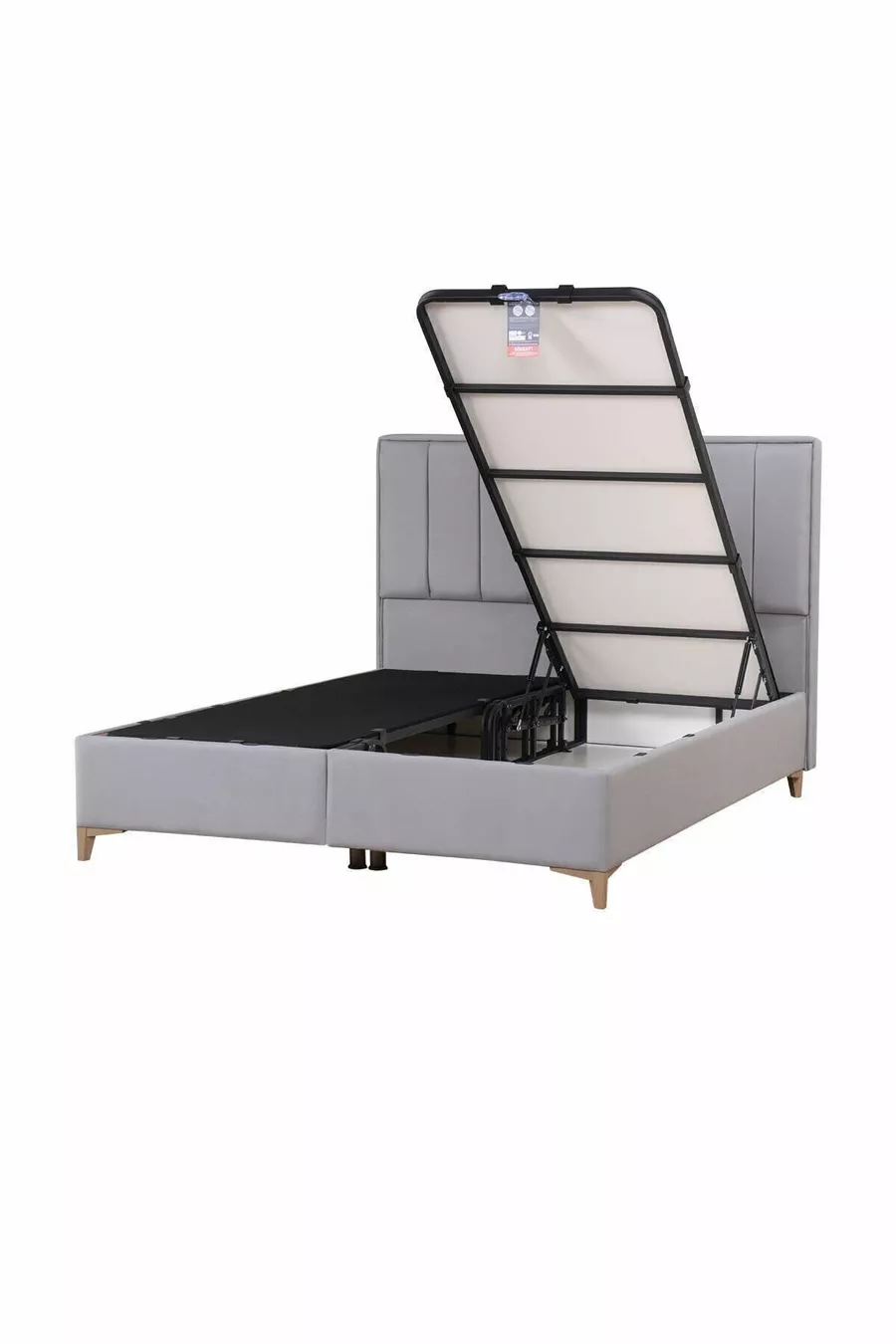 Lit coffre Gold Therapy gris (TÊTE DE LIT ET MATELAS NON INCLUS)