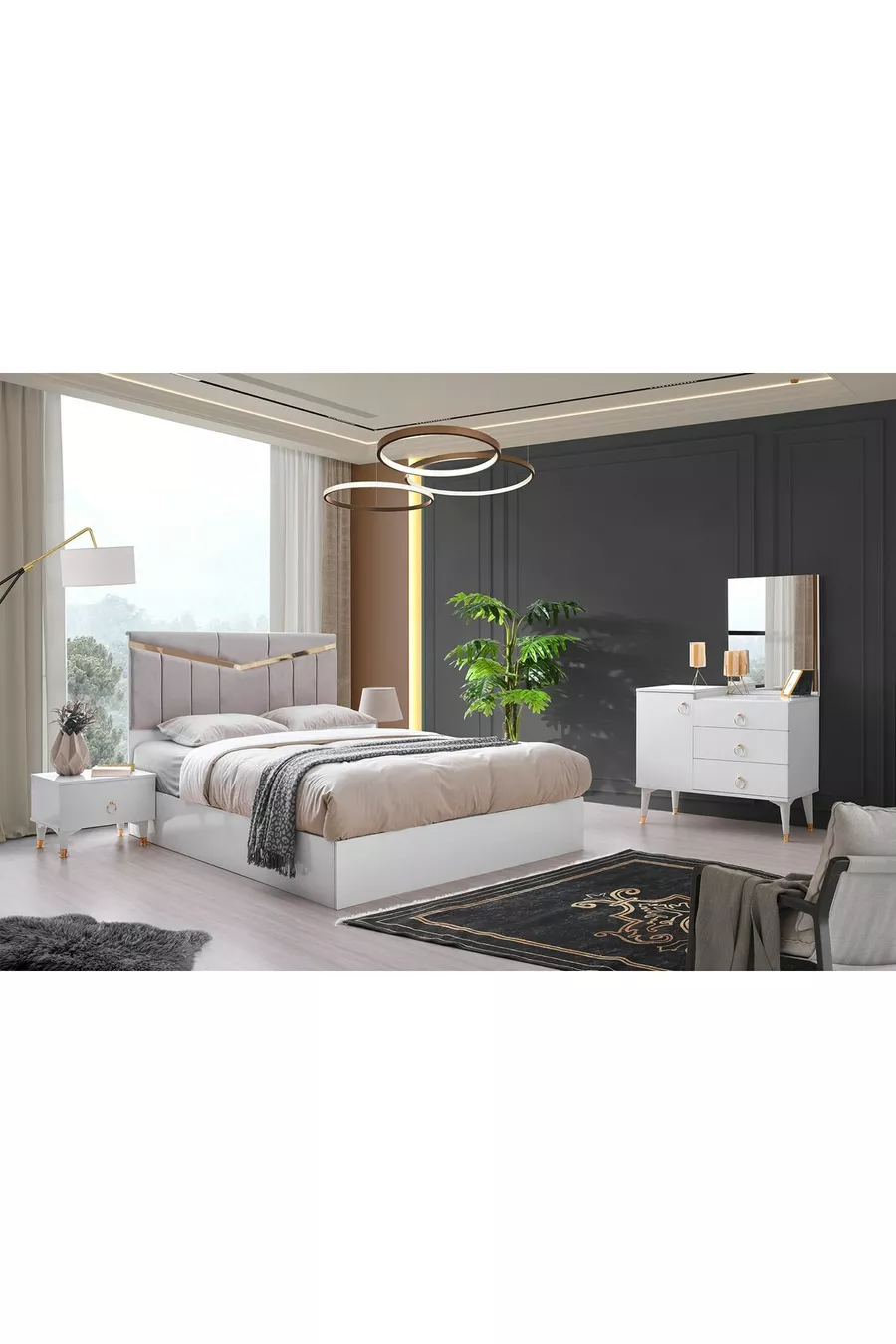 Ensemble de chambre à coucher Şehzade Beyaz Avrasya