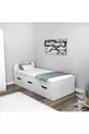 Lit Cadre Akser Blanc – Compatible avec Lit Simple, Lit Pour Jeune Avec Armoire