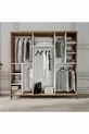 Ensemble de chambre à coucher en MDF complet Paris à 6 portes, pin Atlantique blanc (avec sommier)