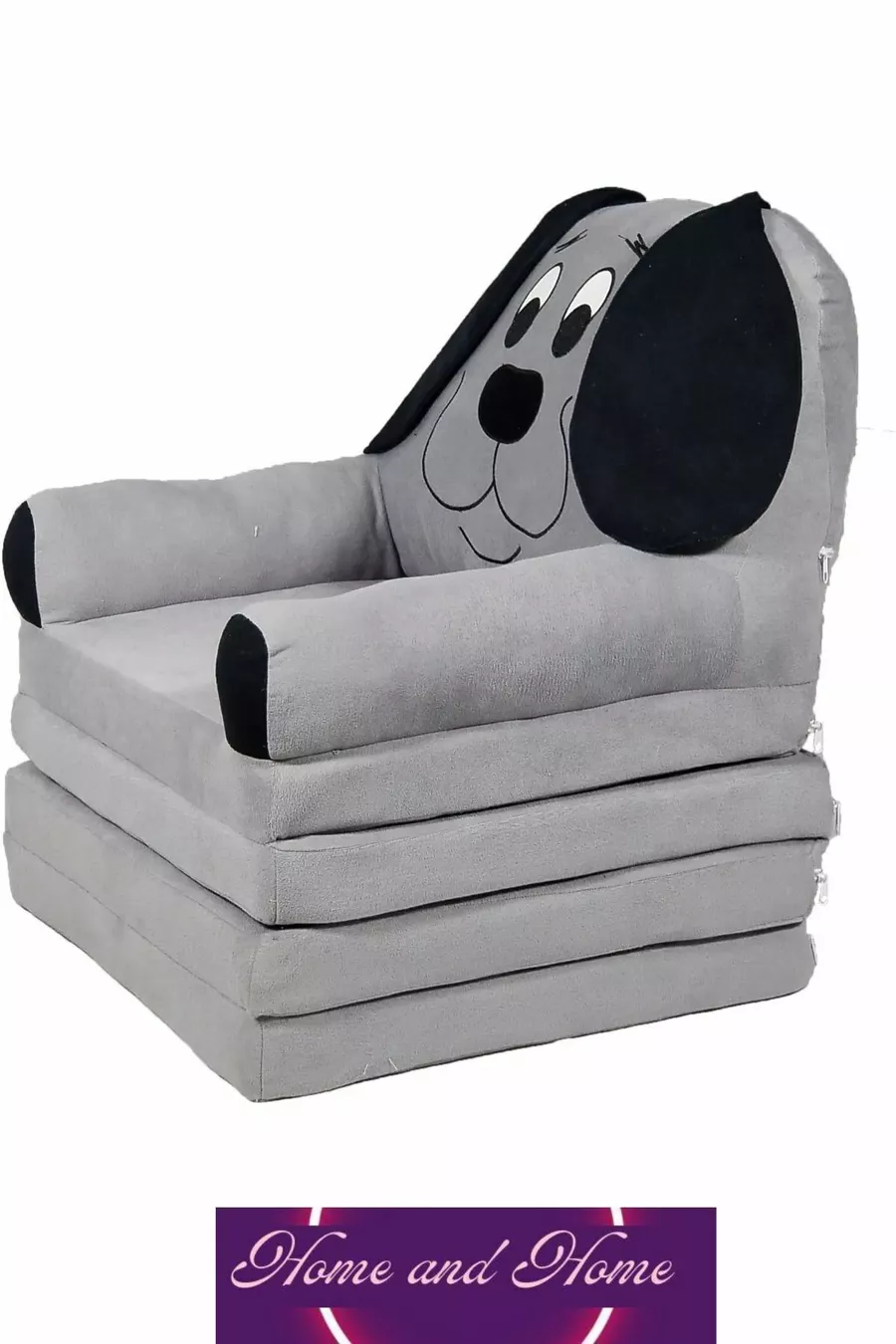 Chaise bébé-enfant pliable avec coussin, lit portable, pouf, tissu en duvet, motif chien