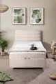 Ensemble de lit Comfort Sofia avec base et tête de lit simple Crème