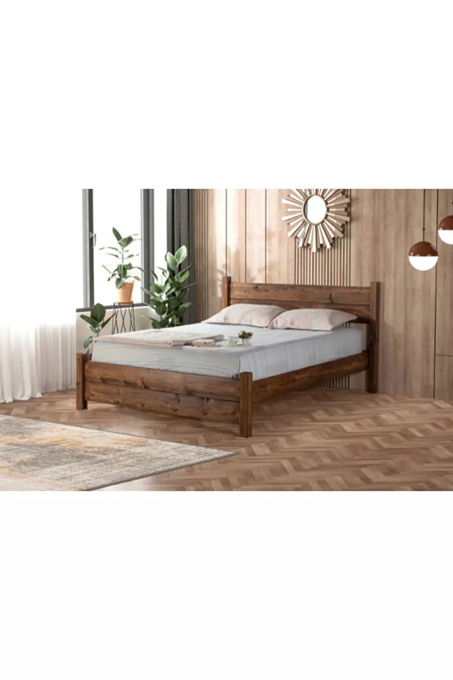 Tina-Lit en bois massif naturel