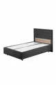 Ensemble Lit Simple Sofia avec Tête de Lit et Sommier Double Anthracite