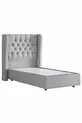 Ensemble de lit Riga avec sommier simple et tête de lit Comfort, gris clair