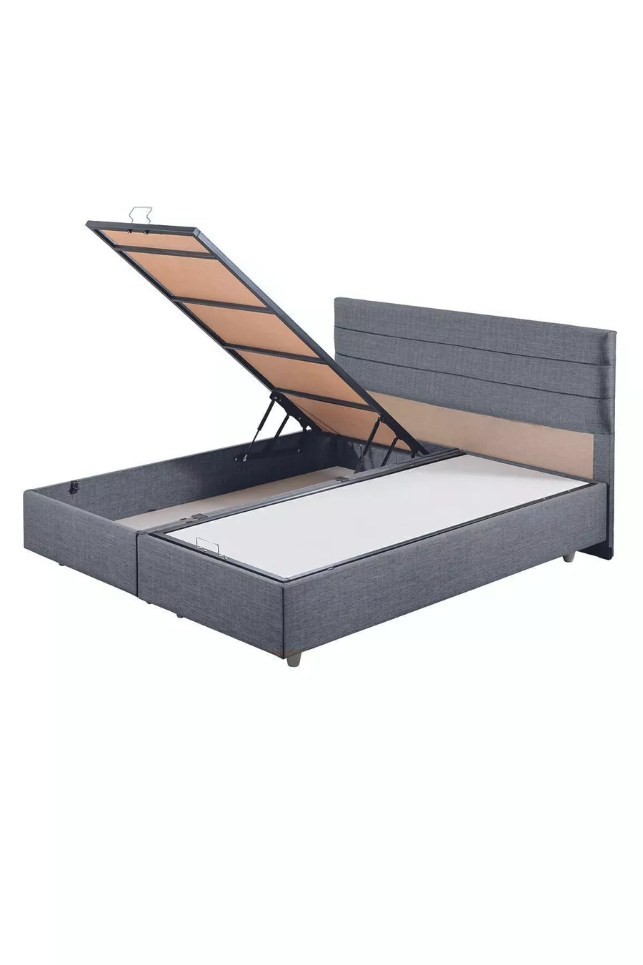 Sofia Ensemble Lit Double avec Sommier et Tête de Lit Gris