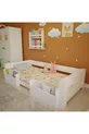 Lit Vega Montessori en MDF blanc avec compartiments, compatible avec matelas M