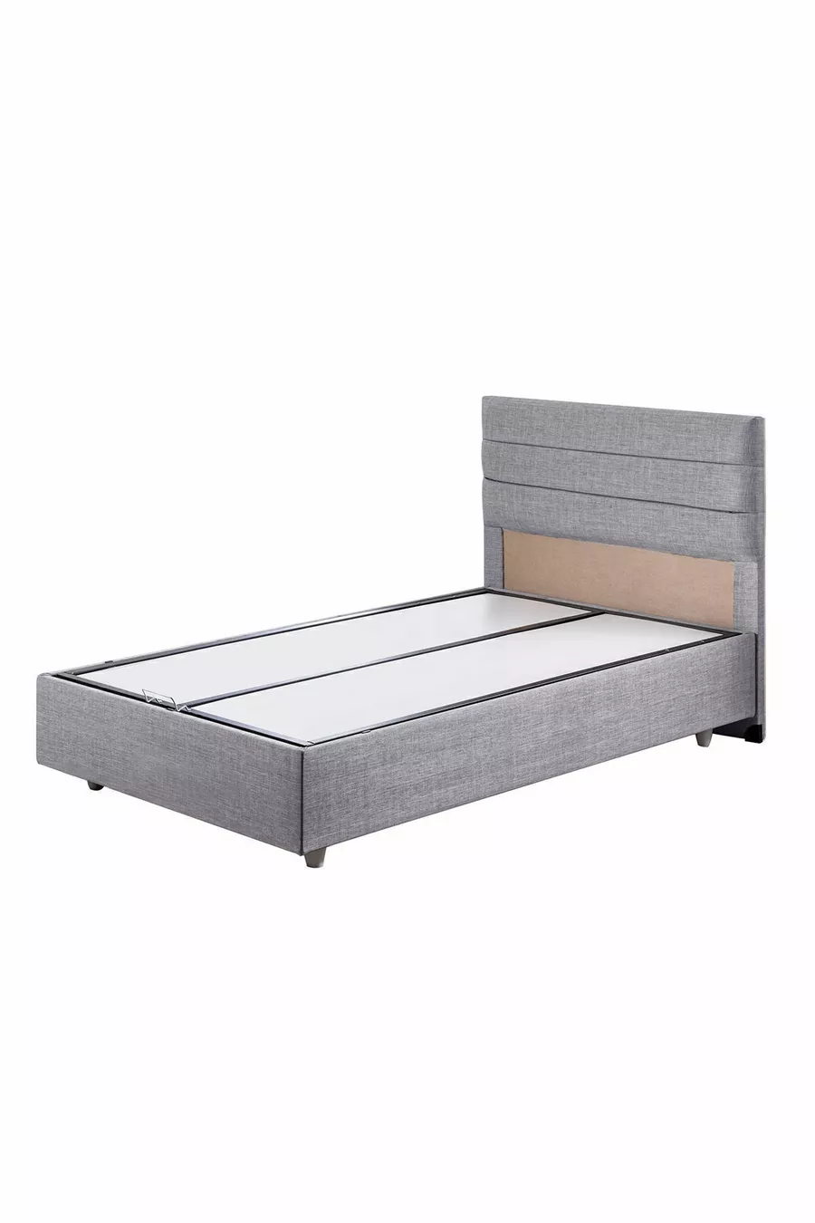 Sofia Ensemble Literie Comfort avec Cadre et Tête de Lit Simple Gris Clair