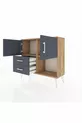 Commode Arges 2 étagères 2 tiroirs 2 portes Pin-Anthracite