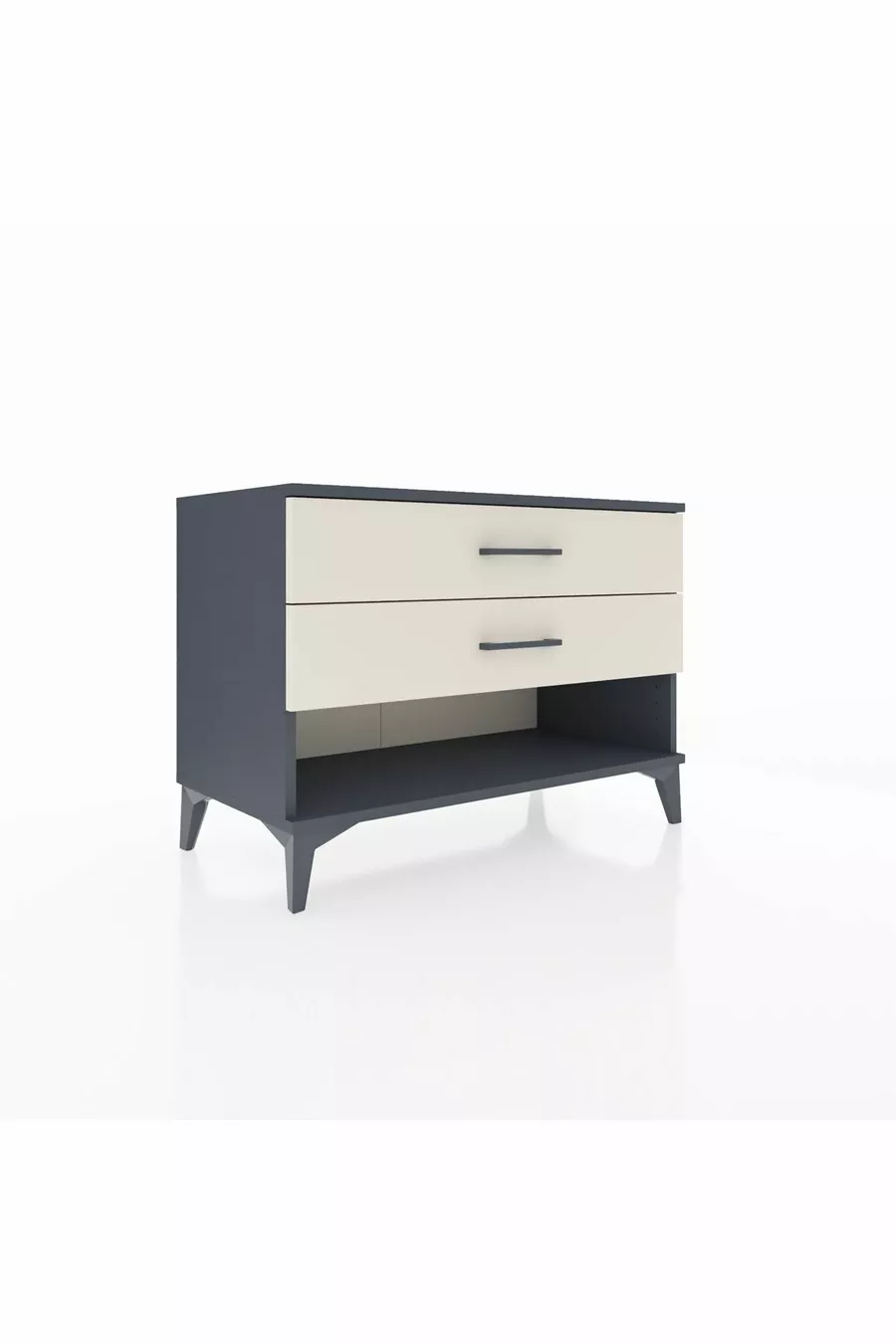 Commode Hyperion 2 tiroirs Anthracite-Pierres de lune