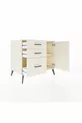 Commode Kronos avec une étagère, 3 tiroirs et une porte, Pierre de Lune-Pierres de Lune