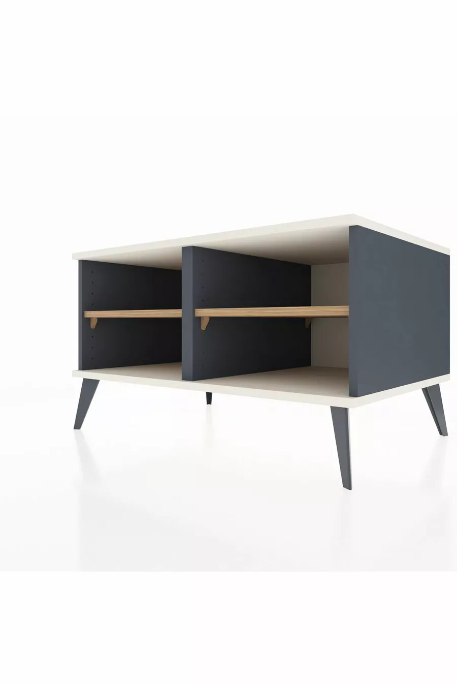 Commode Kronos 2 étagères Anthracite-Pierre de lune/Sapin