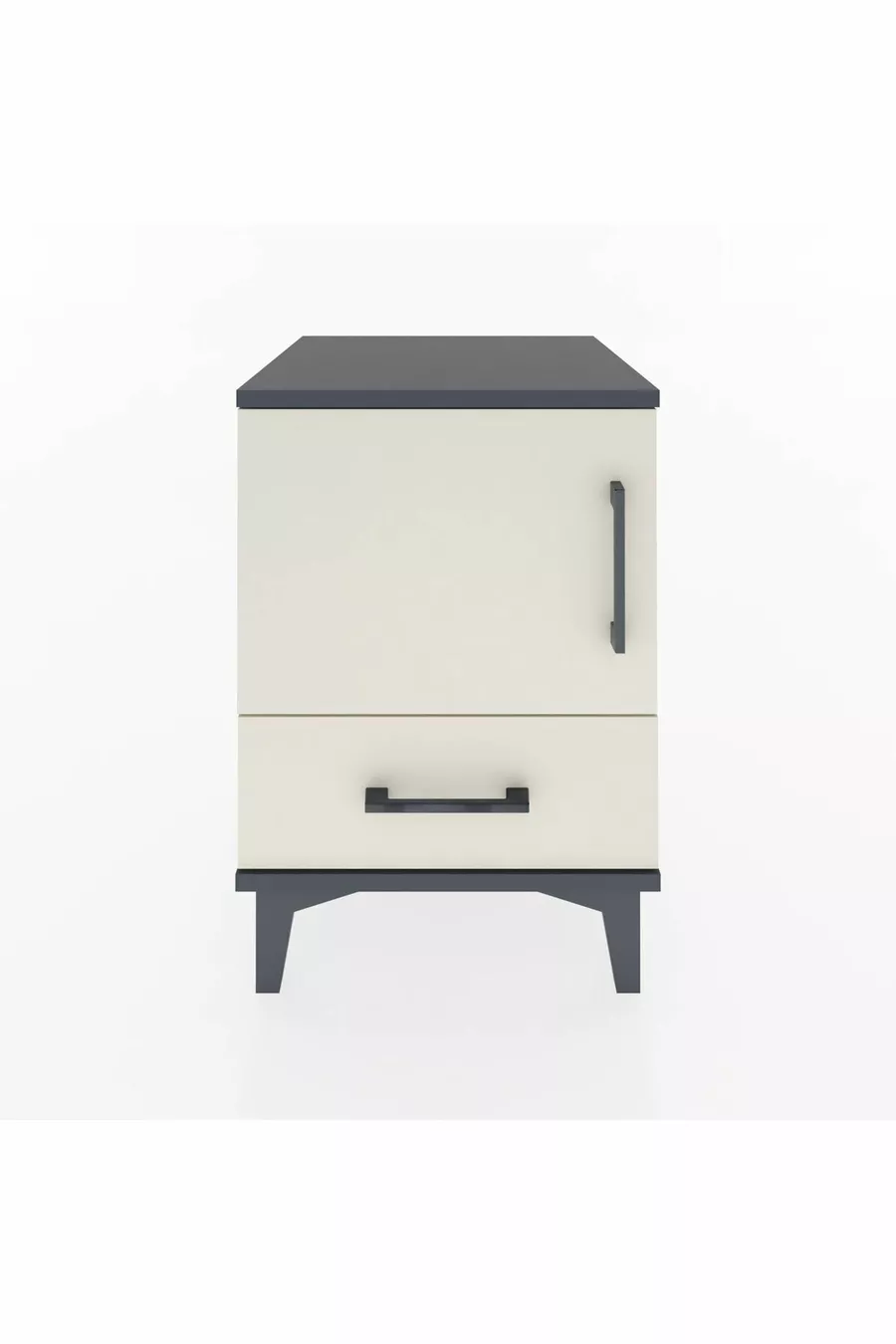 Commode Hyperion avec une étagère, un tiroir et une porte, Anthracite-Pierre de lune
