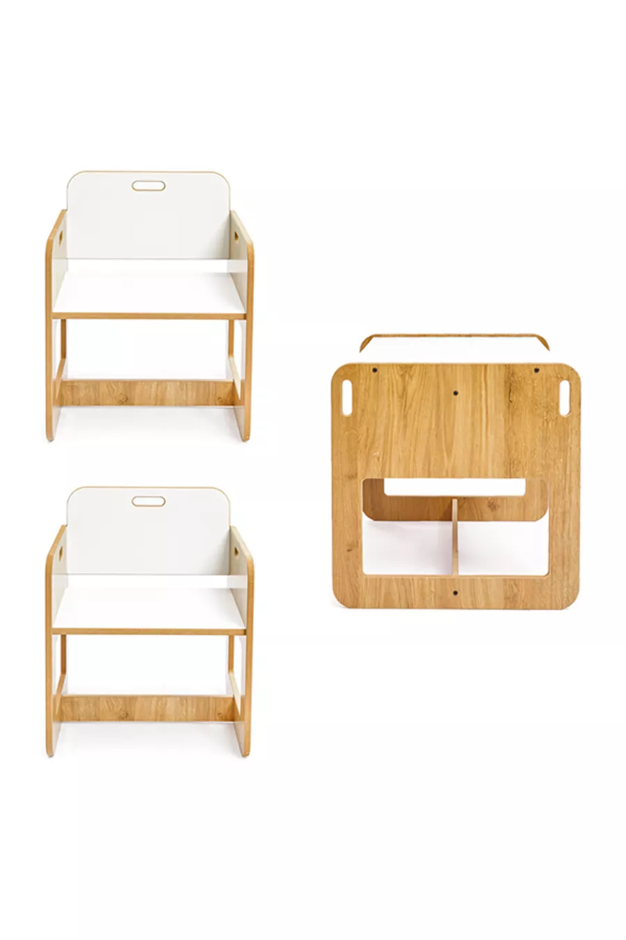 Table et chaises Montessori en bois pour activités et jeux pour enfants de 2 à 4 ans (1 table + 2 chaises)