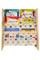 Bibliothèque Montessori en bois naturel, démontable, pour chambre d'enfant, crèche, école maternelle, étagère éducative avec tissu jaune