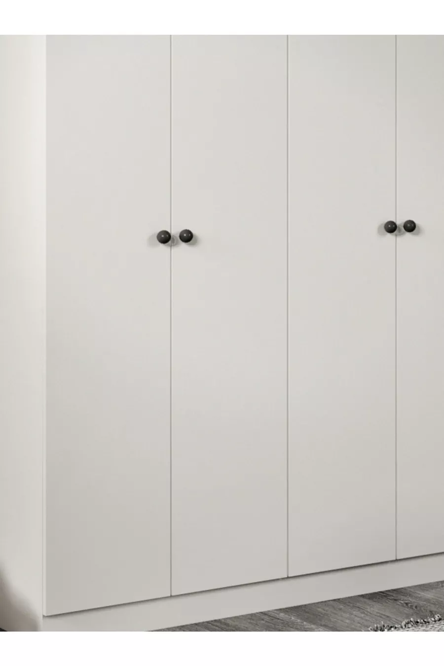 Armoire blanche Akasya à 4 portes et 9 compartiments