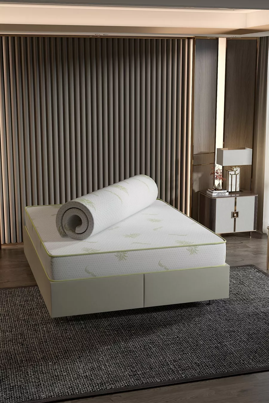 Protège-matelas, mousse à plumes d'oie, protège-matelas entièrement orthopédique à l'aloé véra, disponible en différentes tailles