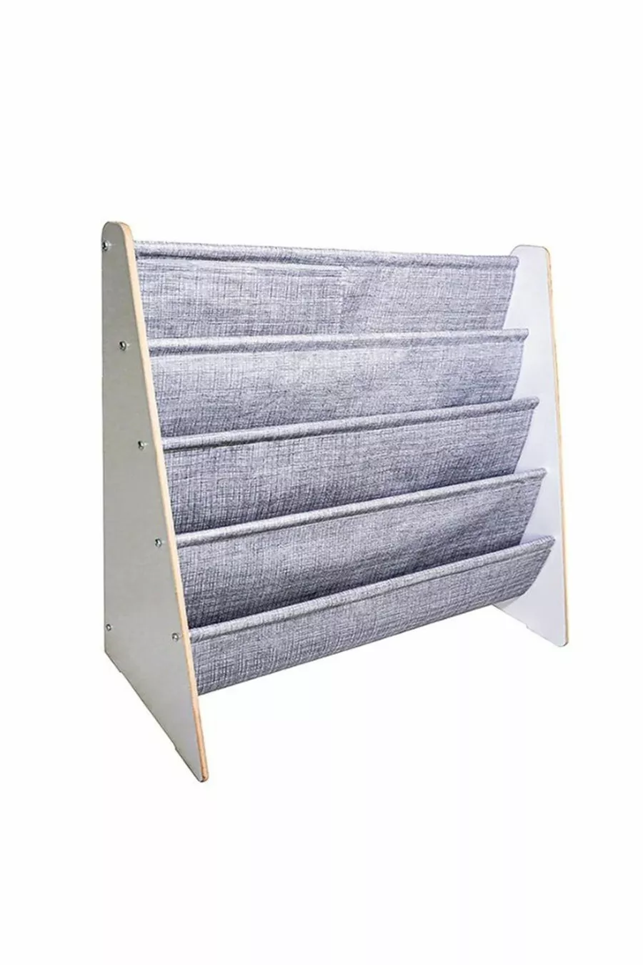 Bibliothèque en tissu Montessori pour maternelle, école, chambre d'enfant, en bois, lavable, gris