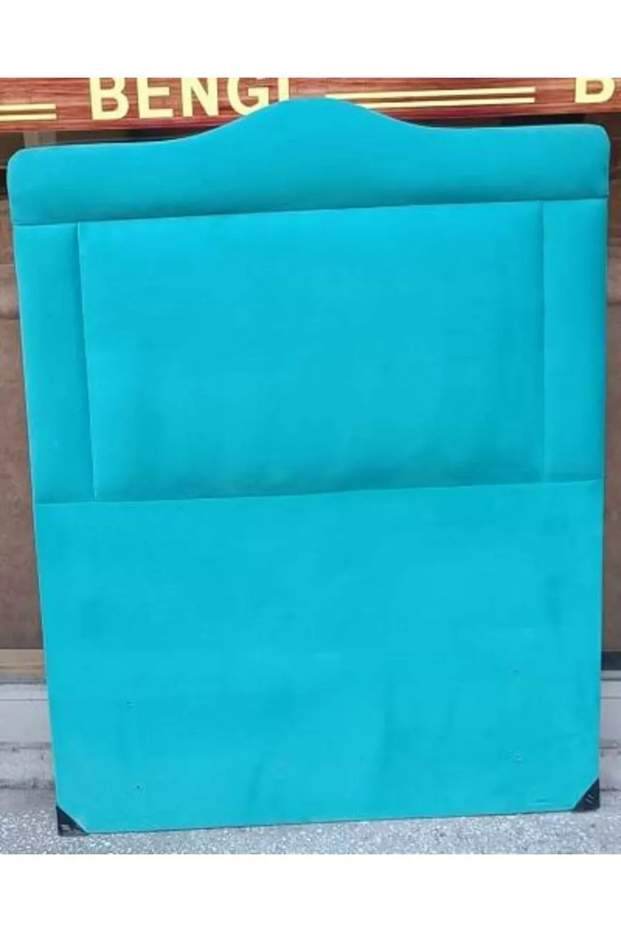Titre DK Lit Simple Tissu Turquoise Plume Modèle Sculpté Fait Main