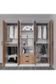 Valeria Armoire 6 Portes 2 Tiroirs Grande Armoire & Armoire à Miroir Pin Atlantique & Blanc