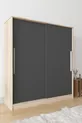Armoire coulissante  Zambak avec étagères multiples, tiroirs et penderie, gris anthracite