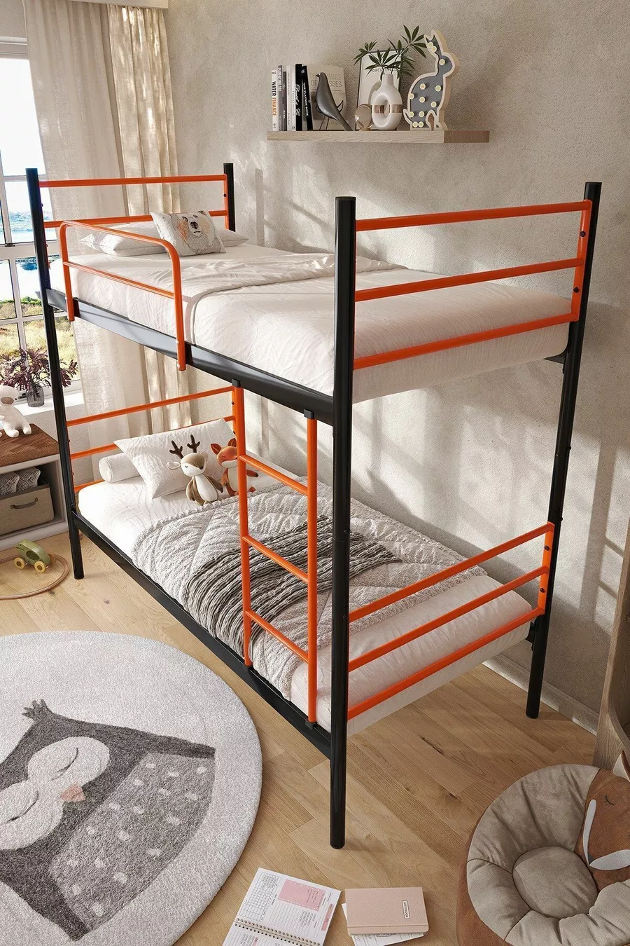 Lits superposés Trend compatibles avec matelas Orange Métal démontable