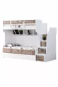 Lits superposés, Lit superposé Courageux avec tiroirs - Noyer 2 matelas confort