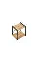 Table de chevet multifonction avec pieds en métal et étagère en pin