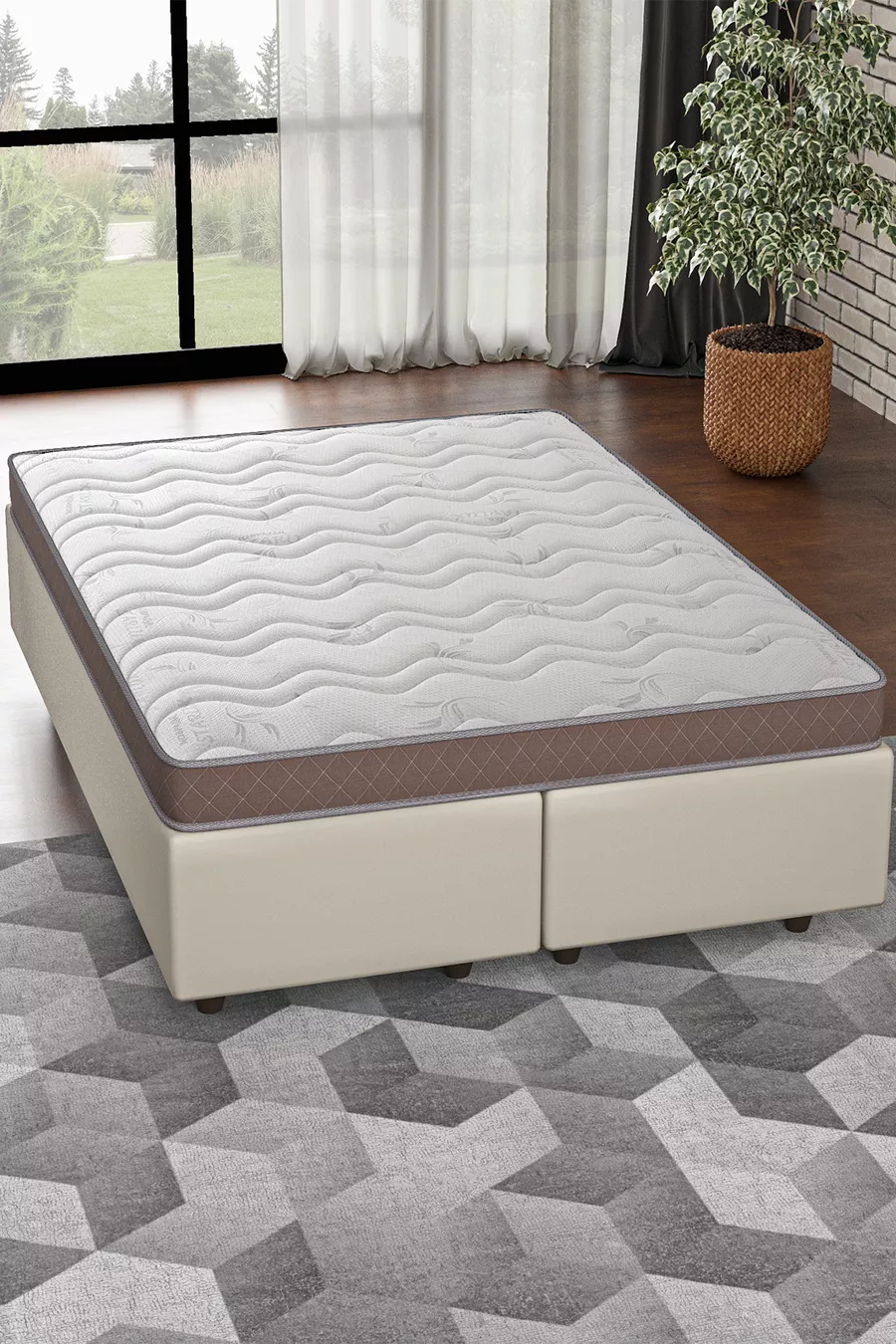 Matelas Full Orthopédique Bamboo Açelya, Tissu Tricoté Respirant, Options de Taille