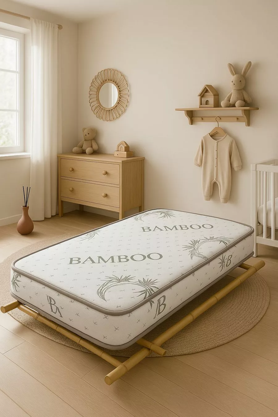 Lit pour bébé et enfant en bambou Cm, lit de parc, lit cododo et lits pour bébés (OREILLER EN BAMBOU OFFERT)