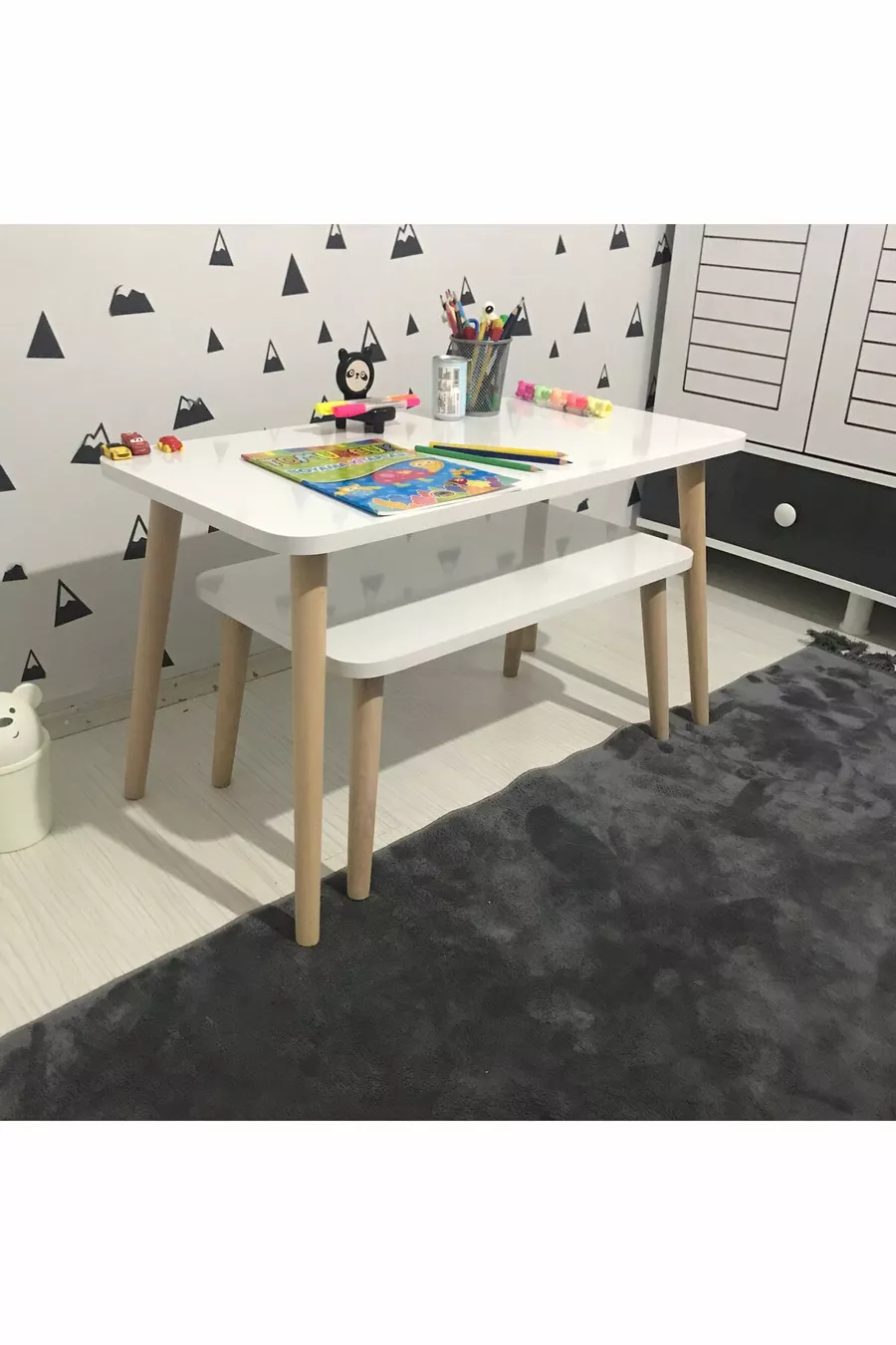 Ensemble de bureau pour enfants Lilyum, table d'activité, table de loisirs
