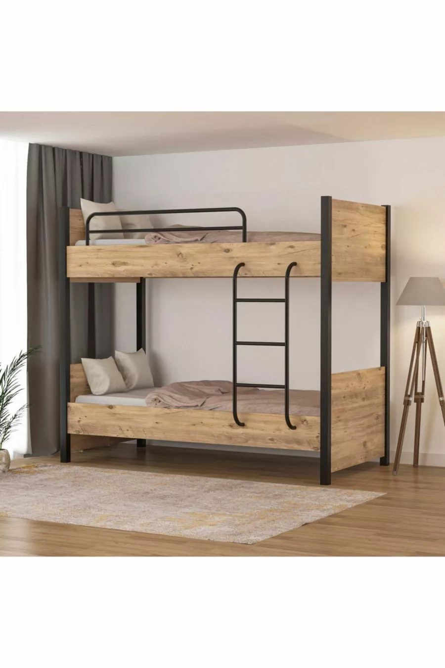 Lit Superposé Berlin à Pieds Métalliques pour Chambre d'Adolescent et Chambre d'Enfant