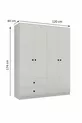 Gm  Novado Armoire 4 Portes 2 Tiroirs avec Poignées Bouton