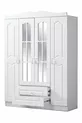 Armoire, Armoire à 4 portes MDF Country Nord, Blanche