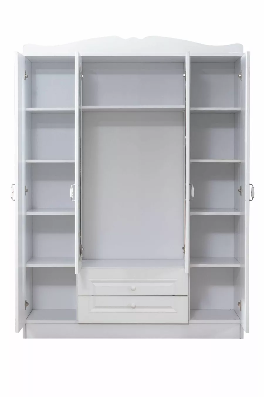 Armoire, Armoire à 4 portes MDF Country Nord, Blanche