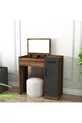 Coiffeuse avec miroir et armoire, couleur noyer et anthracite - Inci, disponible en 4 couleurs différentes