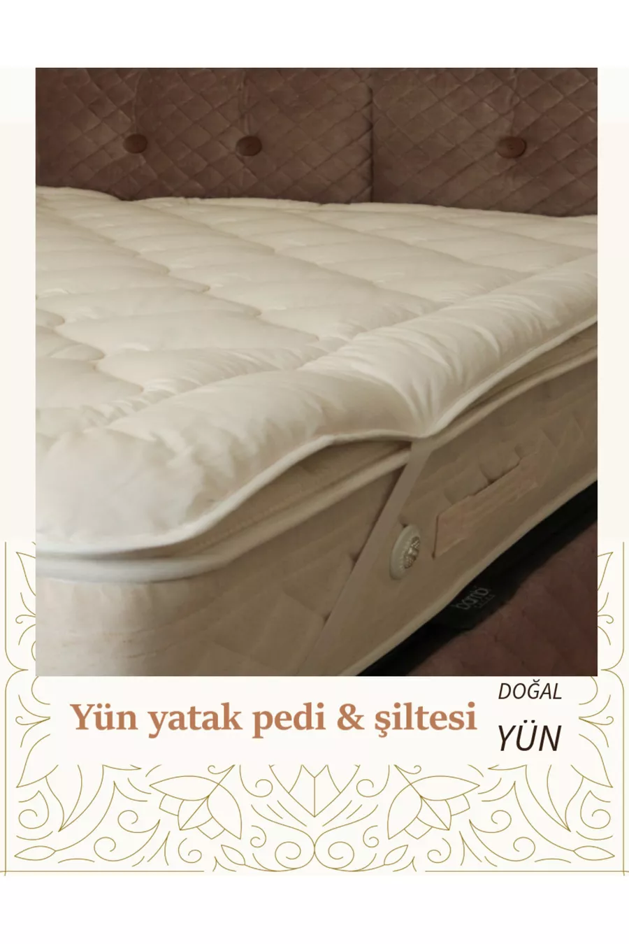 Surmatelas et matelas épais en laine d'agneau % mérinos naturelle,  g/m²